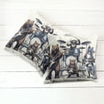 thumbnail image 3 of Ambesonne Musician Animals Throw Pillow Cover Pack of 2, Wolf Bear Monkey, 2 Pcs-24" x 24", Lavender Blue Brown White, 3 of 5