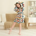 thumbnail image 3 of FORMRS Niños Bathrobe Unisex Hooded Robe Soft Plush Pajamas Sleepwear, Size 10-12T, Yellow Checkered Daisy, 3 of 7