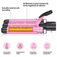 thumbnail image 3 of Rizadora Para Cabello - Waflera Para Cabello de Tres Cilindros de 25 mm Con Temperatura Ajustable Xtellar rosa, 3 of 4