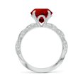 thumbnail image 2 of ANGARA Round Lab Grown 3.57 Ct Ruby Twisted Rope Shank Engagement Ring for Women in 14K White Gold (Size-9mm) | July Birthstone, Birthday, Anniversary, Jewelry Gift for Women | Lab-Grown Ruby Ring, 2 of 7