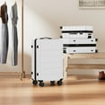 thumbnail image 5 of GIANNA 28 Inch Hardside Luggage, Expandable Rolling Luggage with TSA Lock and Spinner Wheels, White, 5 of 9