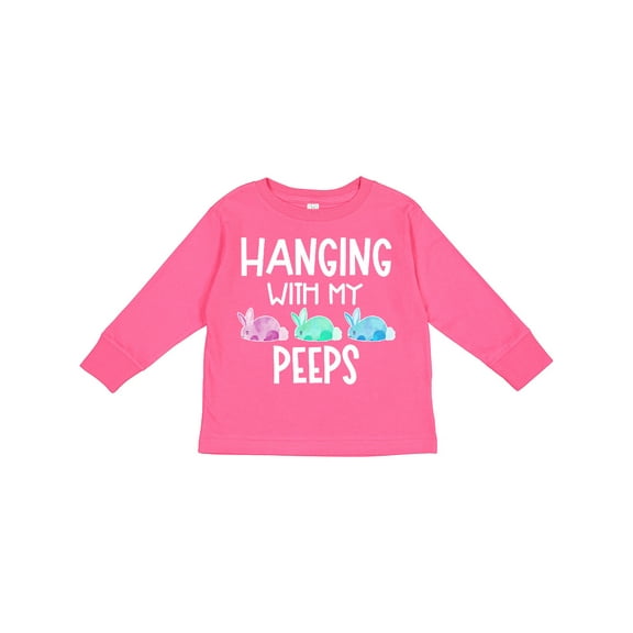 Inktastic Easter Hanging with My Peeps Pastel Bunnies Boys or Girls Long Sleeve Toddler T-Shirt