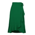 thumbnail image 7 of Mrat Gothic Skirts Women Sweet Solid Long Dress Irregular Fashion Half Flowy Dress Gothic Skirts S-138 Green M, 7 of 7