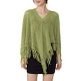 thumbnail image 2 of Baberdicy Shawls and Wraps Women's Four Seasons Casual Shawl Knitted Geometric Tassel Decoration Multi Purpose Shawl Scarf Wraps for Women Green, 2 of 3