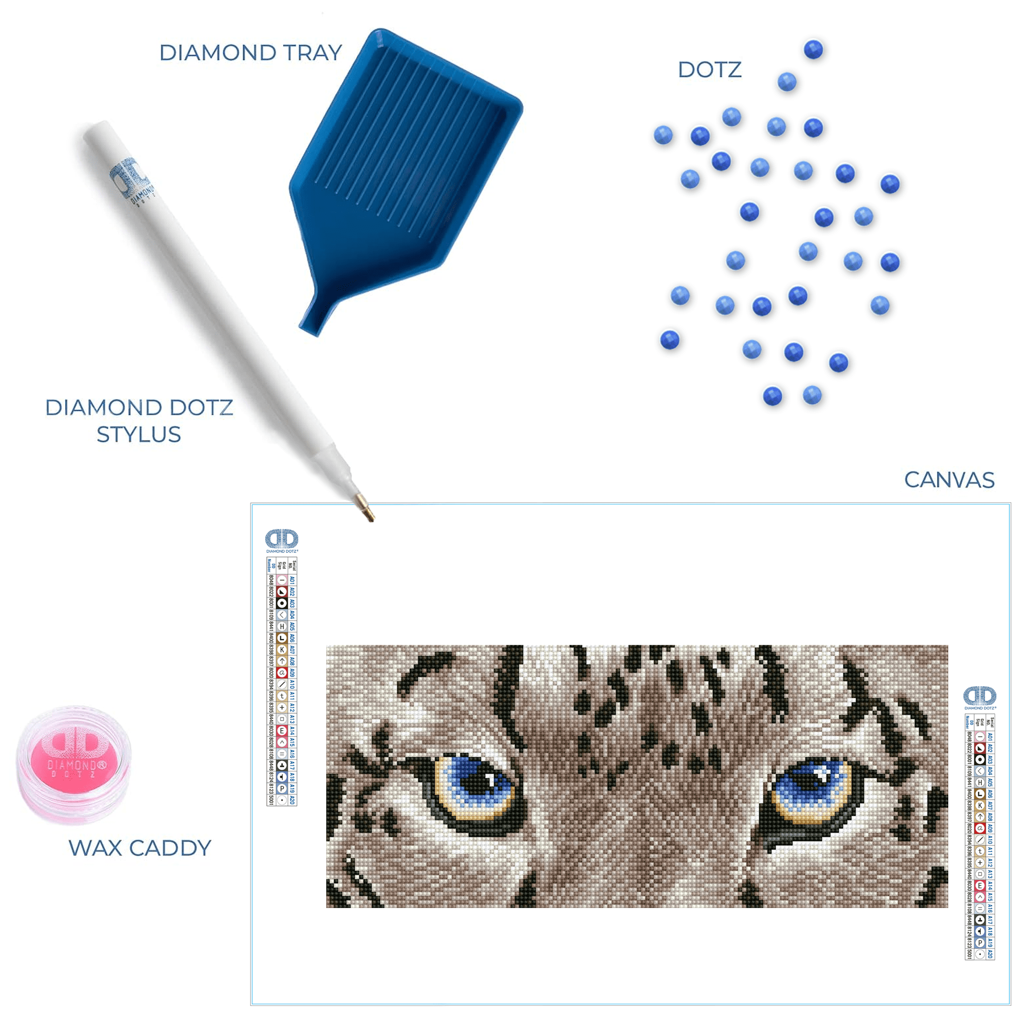 Diamond Dotz Snow Leopard Animal Diamond Painting Kits for Adults - Diamond Art Kits a Relaxing Creative Craft Kit with Dotz Gems 16"x7"