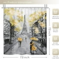 thumbnail image 3 of Paris Eiffel Tower Shower Curtain for Bathroom Decor 72Wx72H Inch Vintage French Landscape Yellow Scenery Romantic Oil Painting Women Couple Fabric Waterproof 12 Plastic Shower Hooks RY-PKKE, 3 of 5
