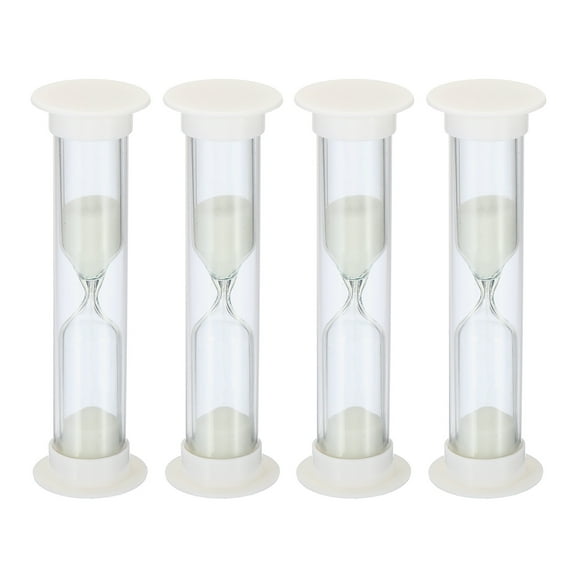 Uxcell 2 Minute Sand Timer, 4pack Small Sandy Clock, Count Down Sand Glass White
