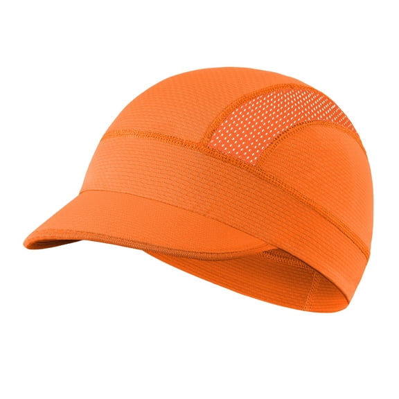 KEVCHE Summer Unisex Quick-Dry Breathable Helmet Liner Cap, Cooling Cycling Skull Cap with Small Brim Sun Visor, Mesh Baseball Hat for Men Women Under Helmet