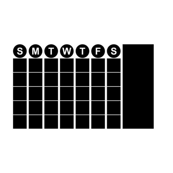 Luxshiny Black Removable Chalkboard Wall Sticker with Calendar Design for Practical Home and Office Use