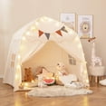 thumbnail image 3 of Infans Kids Play Tent w/Flags and Globe String Lights for 3-12 Years Old Indoor Outdoor, 3 of 7