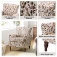 thumbnail image 3 of Wingback Armchairs Set of 2 Accent Chairs Floral Upholstered Sofa Wood Legs Lounge Seat Removable Cushion Home Living Room, 3 of 6