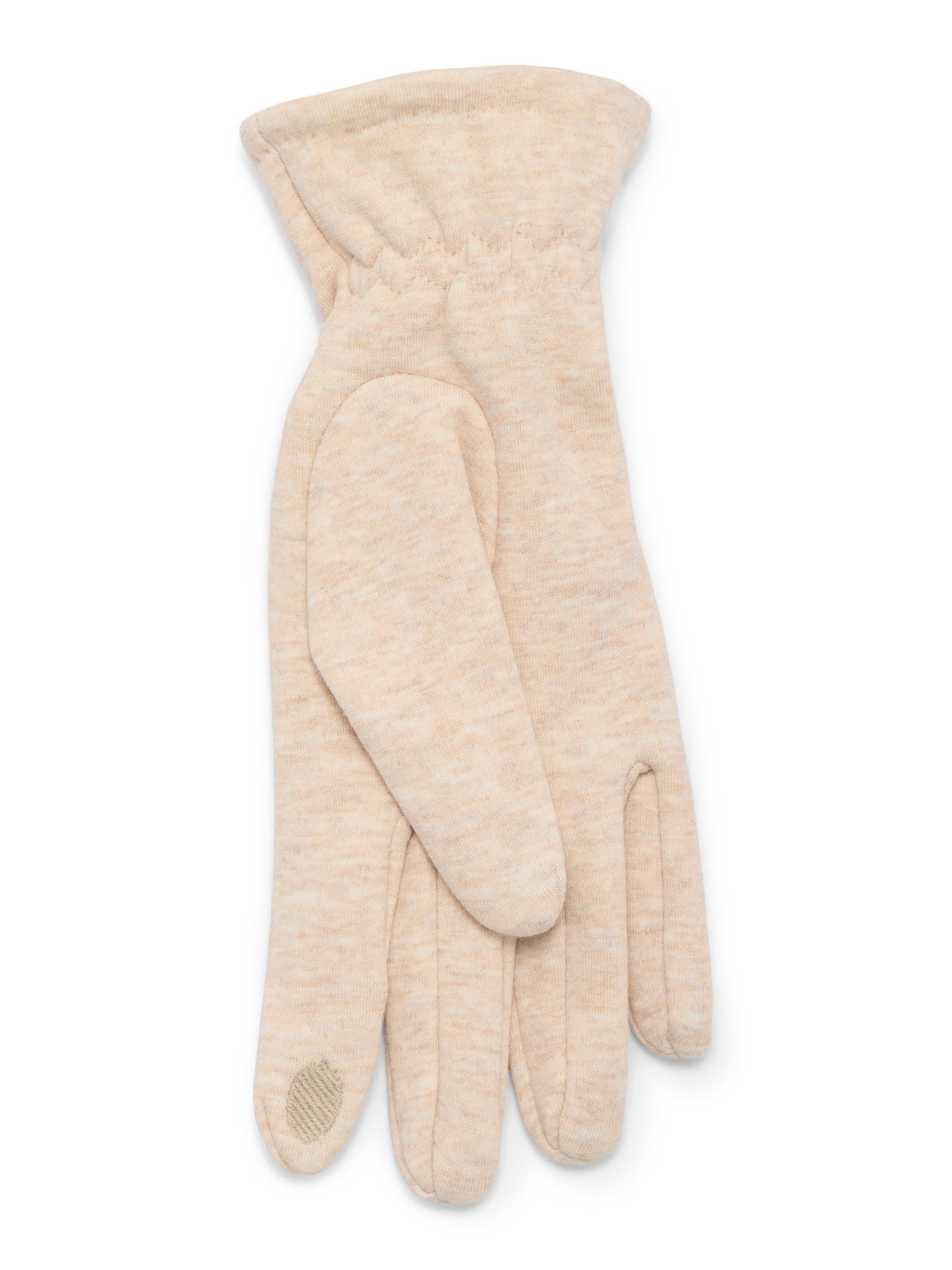 Time and Tru Women's Quilted Cuffs Knit Gloves, Oatmeal Heather, One Size