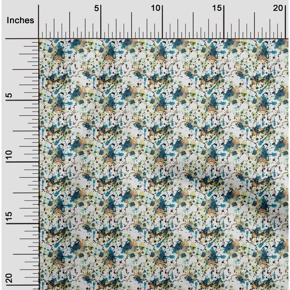 oneOone Cotton Poplin White Fabric Water Color Sewing Craft Projects Fabric Prints By Yard 42 Inch Wide-AL2