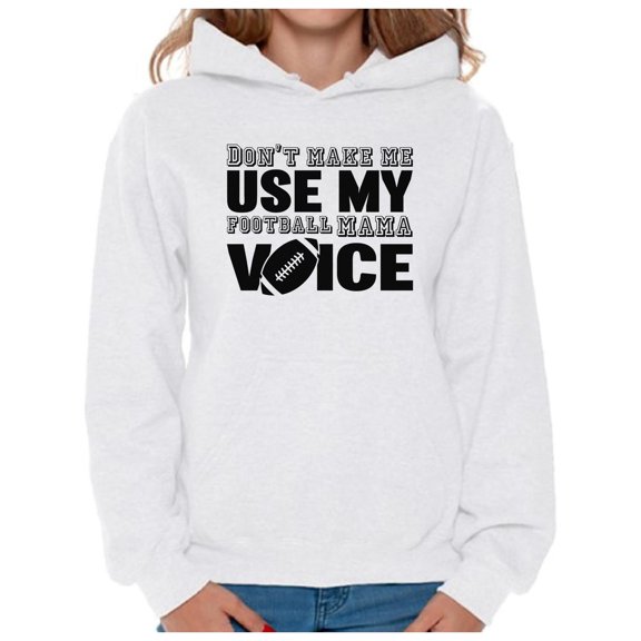 Awkward Styles Women's Don't Make Me Use My Football Mom Voice Graphic Hoodie Tops Black Sport Moms