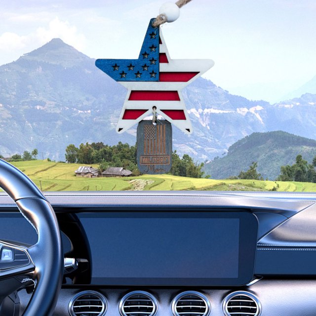 XWSHYW Accesorios para Interior Del Coche. Adorno Navideño Americano Adorno Navideño Americano de Madera Decoración Colgante