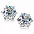 thumbnail image 2 of "GRA Certified D Color VVS1 Moissanite Solitaire Stud Earrings | 1CT-4CT | Push Back", 2 of 4