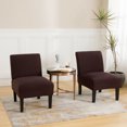 thumbnail image 3 of JIAN YA NA Armless Accent Chair Covers Velvet Stretch Slipcovers Furniture Protector Covers for Living Room Home Hotel, 3 of 9