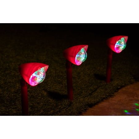 Garden Christmas Light Alpine Kaleidoscope Christmas Garden Pathway LED Lights - Set of 3, 17 Inch Tall ()
