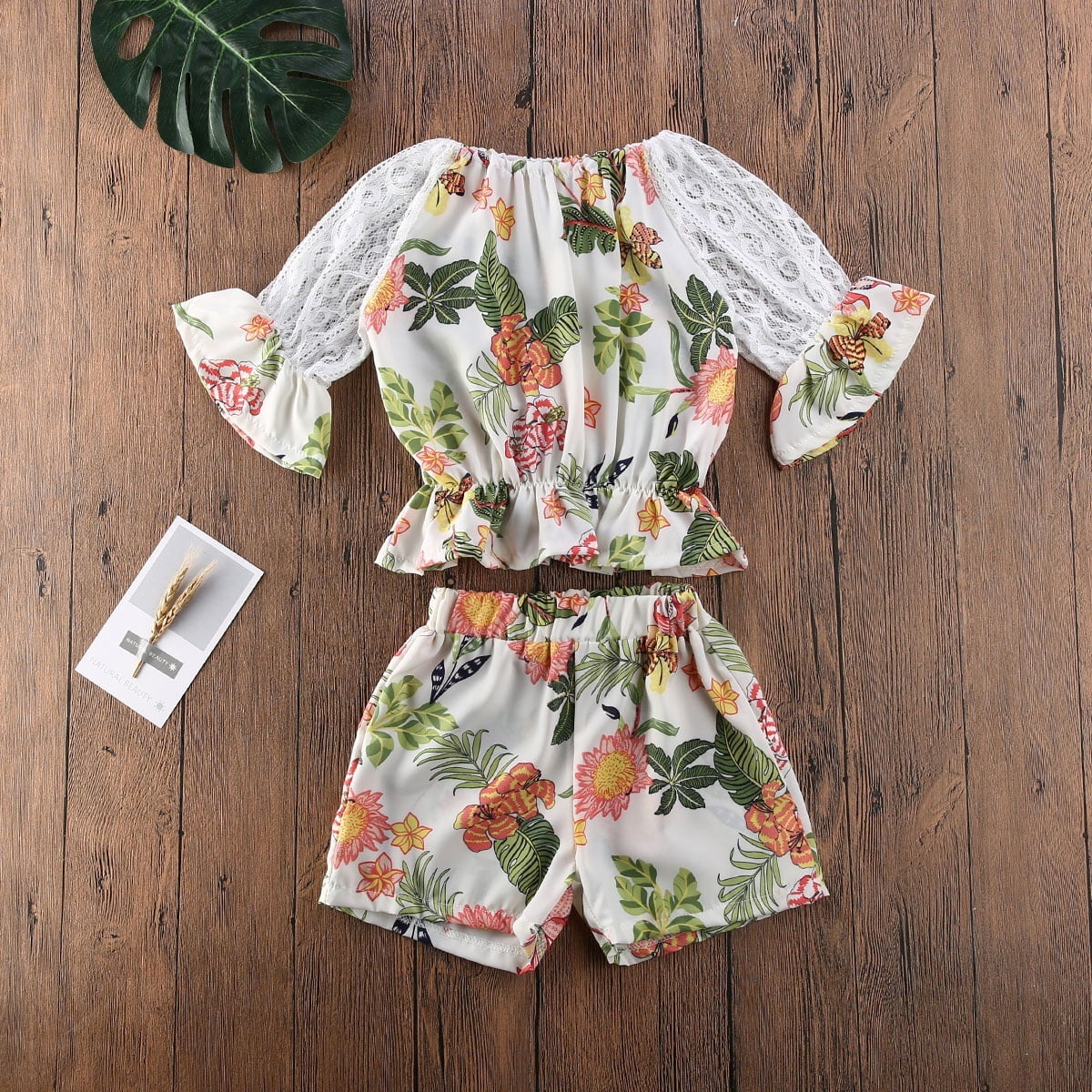 2PCS Toddler Kids Baby Girl Floral Shirt Tops+Shorts Pants Outfit Clothes Set US