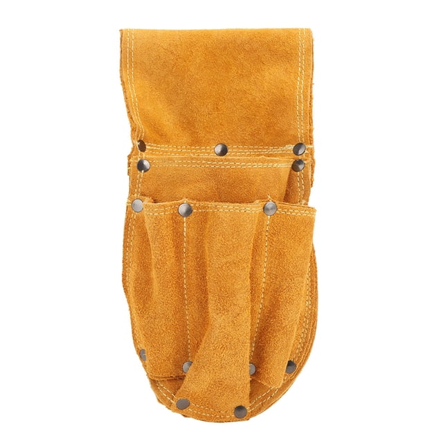 Sac de Taille pour Outils Épaissi Durable Multifonctionnel Jaune en Cuir de Vache Matériel de Rangement pour Outils