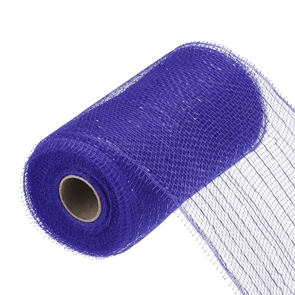 Uxcell 6 Inch Glitter Poly Burlap Mesh for Wreath Ribbon 10 Yard Deep Blue