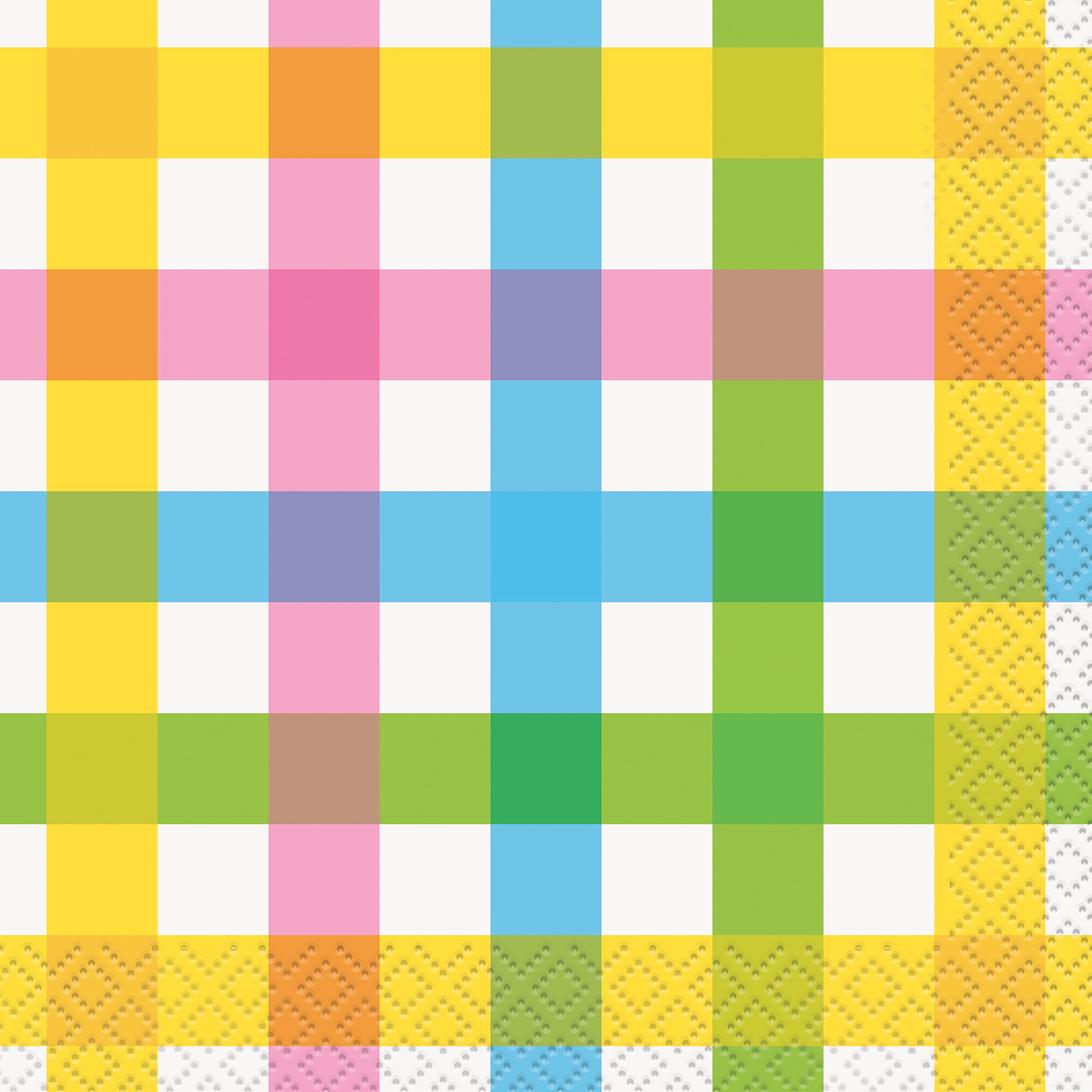 Colorful Plaid Easter Paper Beverage Napkins, 5in, 24ct
