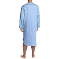 thumbnail image 3 of Mens Nightshirt Cotton Sleep Shirt Long Sleeves Henley Nightgown Loose Saudi Arab Kaftan Dubai Robe with Pockets Sleepwear, 3 of 5