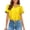 Yellow, variant on Lixiuxyad Womens Dressy Tee Shirts Women's Short Sleeved Lapel Button Down Short Shirt And Pocket Beach Top