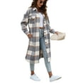 thumbnail image 3 of Fantaslook Flannel Shirts for Women Button Up Plaid Shirt Long Pocketed Shacket Jacket Coat, 3 of 7