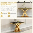 thumbnail image 4 of 47" Modern Faux Marble Console Table, Rectangular Top & X-Shaped Stainless Steel Base, Narrow Entryway Table for Entrance, Hallway, Foyer, or Living Room, 4 of 7