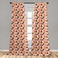 thumbnail image 5 of Rhombus Print Curtains 2 Panels Set, Sketchy Hand Drawn Triangles in Summer Tones, Window Drapes for Living Room Bedroom, 56"W X 63"L, Burnt Sienna Blush, by Ambesonne, 5 of 5