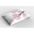thumbnail image 2 of Ambesonne Japanese Pillow Sham, Sakura Branch Blossoms, 26" X 20", Pink Dark Brown, 2 of 2
