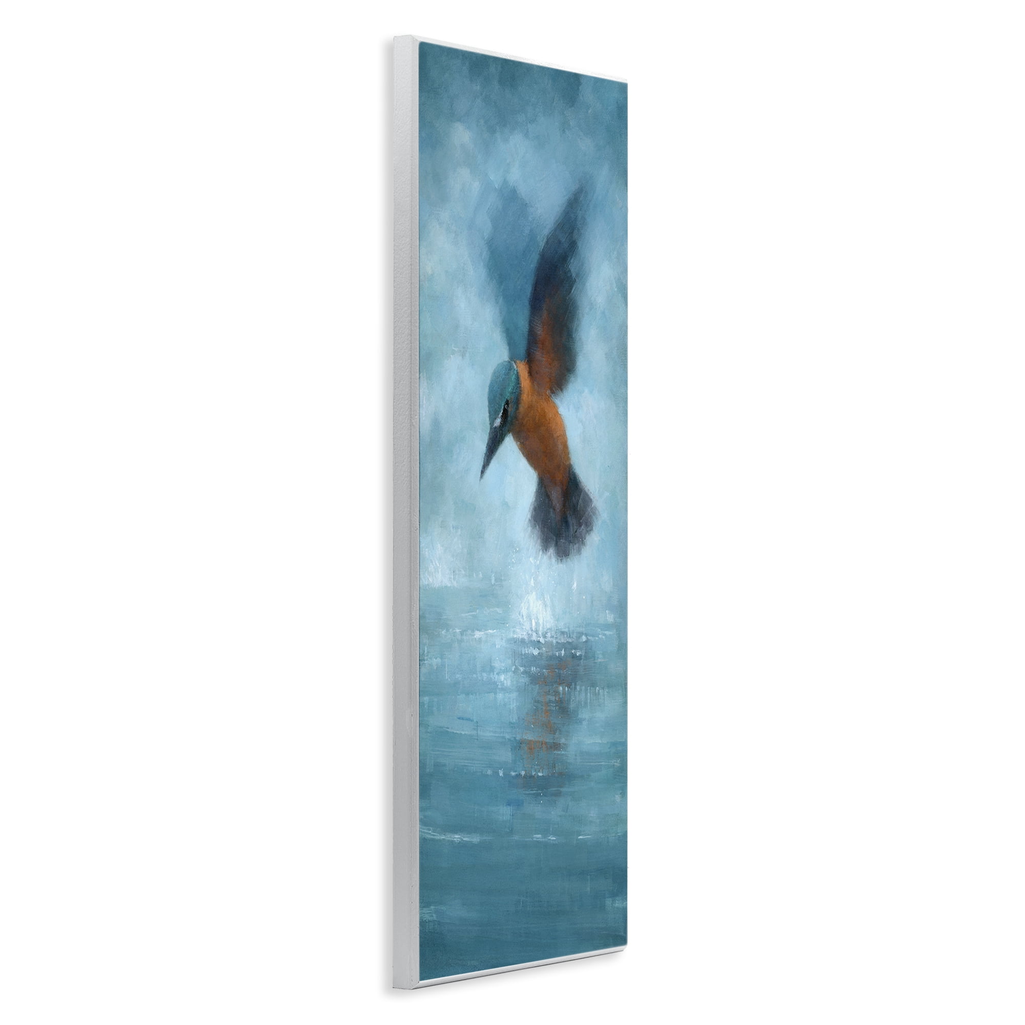 Stupell Industries Hummingbird Splashing Surface Animals Painting Unframed Art Print Wall Art, 7 x 17