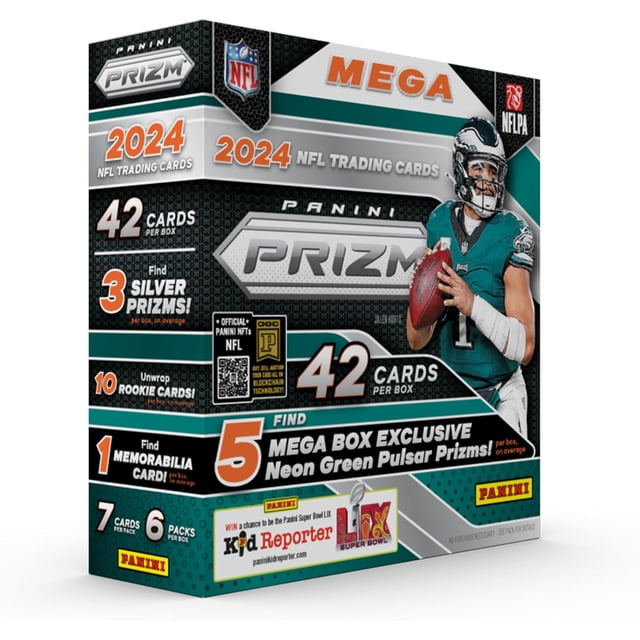 2024 Panini Prizm Football Mega Box (Neon Green Pulsar Prizms)