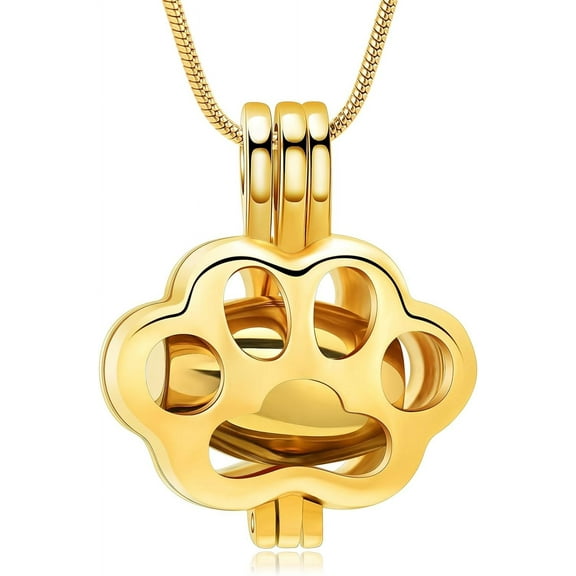 Pet Cremation Jewelry for Ashes for Dog Cat Paw Print Memorial Locket Urn Necklace with Mini Case Keepsake Cremation Jewelry for Women/Men