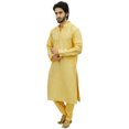 thumbnail image 4 of Atasi Ensemble Kurta Pyjama Ethnique pour Homme Chemise de Designer Bollywood Jaune-Xxx-Grand, 4 of 7