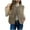A Khaki, variant on Womens Sherpa Vest Sleeveless Button Down/Zip Up Cropped Gilet Soft Fitted Fall Winter Warm Casual Jacket with Pockets