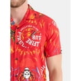 thumbnail image 4 of Netflix Stranger Things Men's and Big Men's Hellfire Club Print Button-Up Cotton Shirt with Short Sleeves, Sizes XS-3XL, 4 of 5