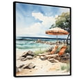 thumbnail image 2 of Designart "Photographed Beach Chairs III" Nautical & Beach Floater Framed Canvas Art Print, 2 of 7