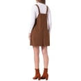 thumbnail image 3 of Vestido de Pana para Mujeres INSPIRE CHIC con Tirantes Ajustables, Botones y Bolsillos, Talla S, Marrón Oscuro, 3 of 6