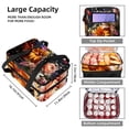 thumbnail image 3 of Fragmented Flowers Double-Layered Insulated and Refrigerated Large Capacity Lunch Bag with Two Compartments for Hand Carry - 7.1x11.4x16.1 Inches, 3 of 6