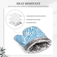 thumbnail image 5 of A Pair Of Heat Insulation And Anti-Perm Gloves 7×11in Thick Anti-Perm Palm With Silicone Piece Lanyard Design Is Easy To Hang Zebra Print Style Lightblue_2, 5 of 8