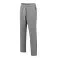 thumbnail image 4 of Men's Casual Pants Comfortable Lightweight Breathable Knitted Drawstring Waist Elastic Sweatpants for Daily Wear Men's Adaptive Pants Oversized Stretch Waist, 4 of 5