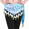 thumbnail image 2 of zhi Women's Ornate Belly Dance Waist Skirt - Dance Practice & Events，Blue，Free Size, 2 of 4