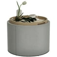thumbnail image 1 of HOMCOM Round Coffee Table with Tray Top, Storage and Linen Upholstery, 1 of 10