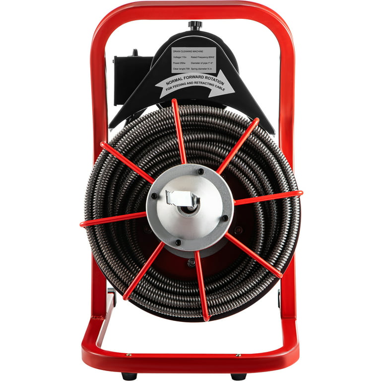 Drain Cleaner Machine 50FTx3/8In. Electric Drain Auger 250W Sewer