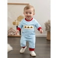 thumbnail image 6 of BemeyourBBs Boy Thanksgiving Stripe Romper Turkey Embroidery Long Sleeve Jumpsuit, 6 of 9