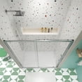 thumbnail image 2 of 56"-60"W x 72"H Sliding Shower Door, Clear Glass Bathtub Doors with 1/4" Tempered Glass, Handle, Framed Sliding Tub Door for Bathroom, Partition, Bathtub, Chrome, 2 of 8