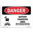 thumbnail image 1 of SignMission OS-DS-A-1218-L-1839 12 x 18 Po Signe de Danger OSHA - Risque de Zone de Charge de la Batterie, 1 of 1