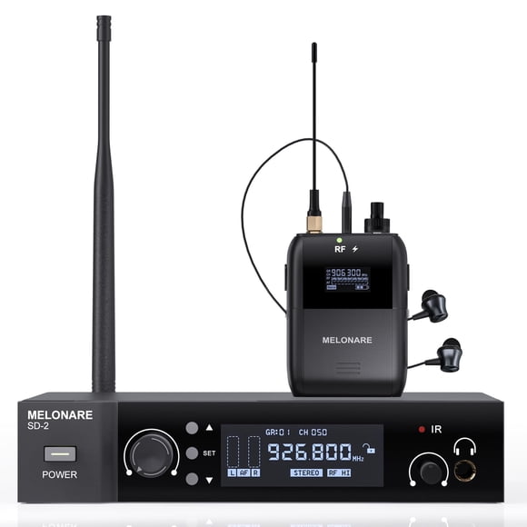 Sistema de monitor intraural inalámbrico MELONARE Auto Scan IEM Stereo